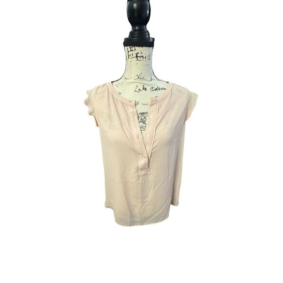 LOFT Blush Flutter Sleeve Blouse - Size M - Picture 1 of 10